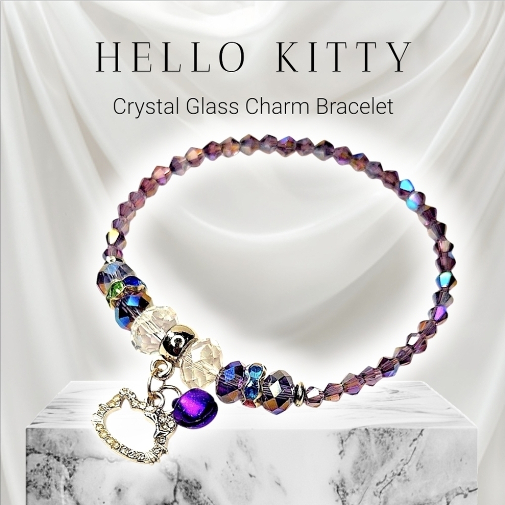 ♡ Hello Kitty Crystal Charm Bracelet Jewelry